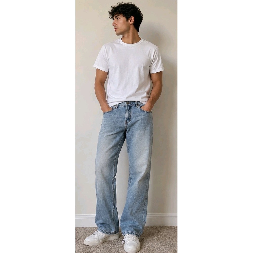 Men's Ring of Fire Denim Jeans Y2K 32x30 Light Wash Vintage